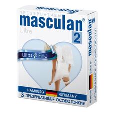 Ультратонкие презервативы Masculan Ultra 2 Fine с обильной смазкой - 3 шт., фото 