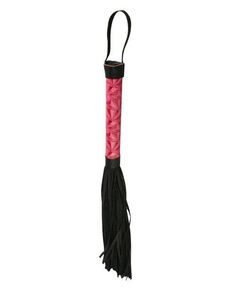 Аккуратная плетка с розовой рукоятью Passionate Flogger - 39 см., фото 