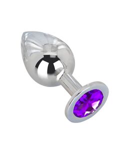Большой плаг из стали с фиолетовым кристаллом Violet Dream - 9,5 см., фото 