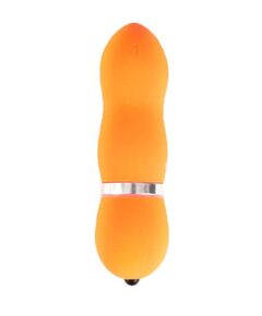Оранжевый водонепроницаемый мини-вибратор - 10 см., фото 