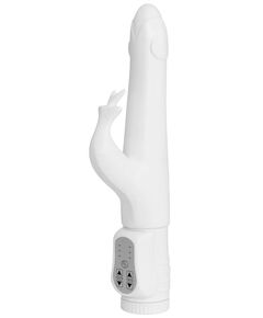 Вибратор с клиторальным отростком Ree Kelsi - 18,5 см., Цвет: белый, фото 
