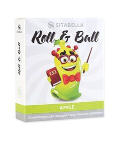Стимулирующий презерватив-насадка Roll & Ball Apple, Цвет: зеленый, фото 