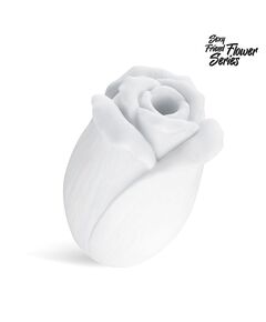 Белый нереалистичный мастурбатор в форме бутона цветка White Rose, фото 