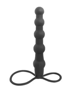Черная ёлочка-насадка для двойного проникновения Mojo Bumpy - 15 см., фото 