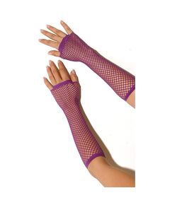 Длинные перчатки в сетку, Цвет: фиолетовый, Размер: S-M-L, фото 