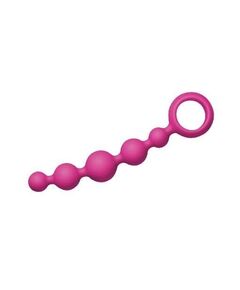 Розовая анальная цепочка Joyballs Wave - 17,5 см., фото 