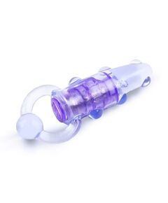 Фиолетовое эрекционное кольцо с удлиненным клиторальным стимулятором, фото 