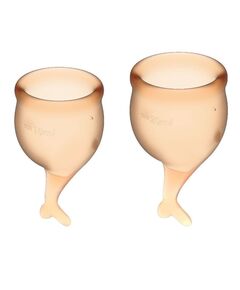 Набор менструальных чаш Satisfyer Feel secure Menstrual Cup, Цвет: оранжевый, фото 