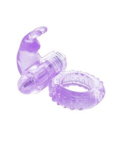 Фиолетовое вибрирующее кольцо с зайчиком, фото 