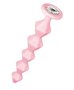 Анальная цепочка с кристаллом Chummy - 16 см., Цвет: розовый, фото 