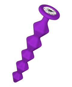 Анальная цепочка с кристаллом Chummy - 16 см., Цвет: фиолетовый, фото 