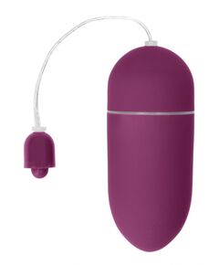 Фиолетовое гладкое виброяйцо Vibrating Egg - 8 см., фото 