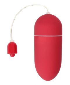 Красное гладкое виброяйцо Vibrating Egg - 8 см., фото 