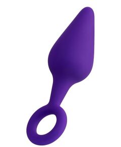 Фиолетовая анальная втулка с ограничительным колечком - 11,5 см., фото 