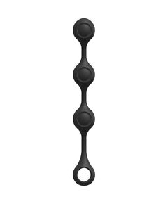 Черные утяжеленные анальные шарики Anal Essentials Weighted Silicone Anal Balls - 34,3 см., фото 