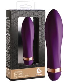 Фиолетовый закрученный мини-вибратор Twister - 14 см., фото 