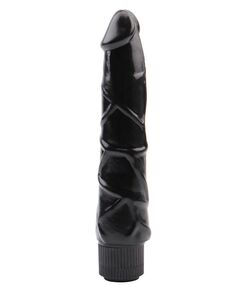 Черный вибратор-реалистик Ignite Vibrating Cock - 21,5 см., фото 