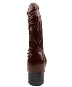 Вибратор-реалистик Vibrating Naughty Cock - 20 см., Цвет: коричневый, фото 