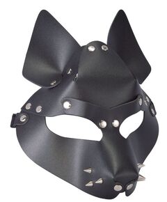 Черная маска Wolf с шипами, фото 