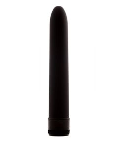 Черный классический вибратор - 17,5 см., фото 