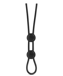 Двойное эрекционное лассо Silicone Double Loop Cock Ring, Цвет: черный, фото 