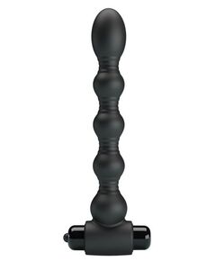 Черный анальный вибромассажер Lynn - 18,2 см., фото 