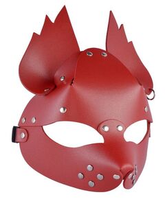 Красная кожаная маска "Белочка", фото 