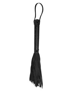 Чёрная многохвостая кожаная плетка Passionate Flogger - 39 см., фото 