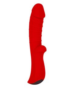 Вибромассажер 5" Silicone Wild Passion - 19,1 см., Цвет: красный, фото 