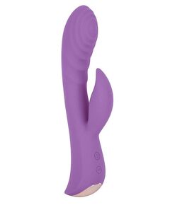 Вибромассажер-кролик 5" Silicone Ripple Passion - 19,1 см., Цвет: фиолетовый, фото 