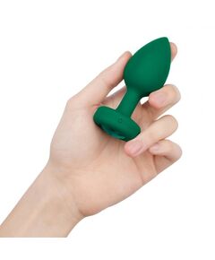 Анальная вибровтулка с кристаллом b-Vibe Vibrating Jewel Plug M/L - 10,5 см., Цвет: зеленый, фото 