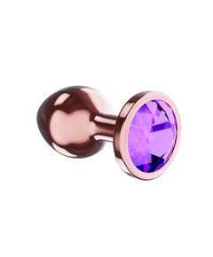 Пробка цвета розового золота с кристаллом Diamond, Длина: 7.20, Цвет: фиолетовый, фото 