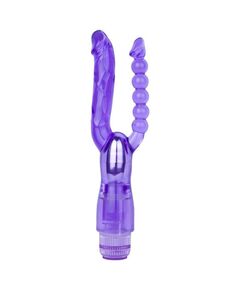 Фиолетовый анально-вагинальный вибратор Extreme Dual Vibrator - 25 см., фото 