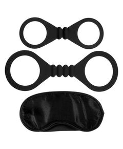 Черный набор для бондажа Bound To Please Blindfold Wrist And Ankle Cuffs, фото 