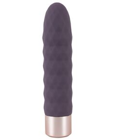Фиолетовый мини-вибратор Elegant Diamond Vibe - 15 см., фото 