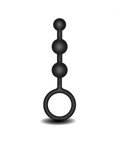 Черная анальная мини-цепочка с 3 шариками, фото 