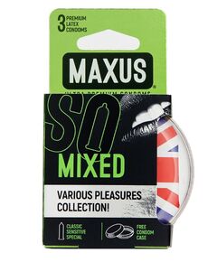 Презервативы в пластиковом кейсе MAXUS AIR Mixed - 3 шт., фото 