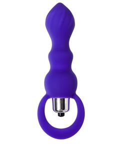 Фиолетовая анальная вибровтулка Curvy - 14 см., фото 