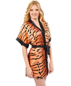 Оригинальный халат-кимоно тигровой расцветки, Цвет: тигровый, Размер: F, фото 