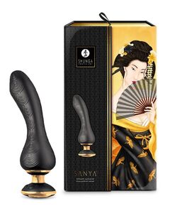 Вибростимулятор Shunga SANYA - 18,5 см., Длина: 18.50, Цвет: черный, фото 