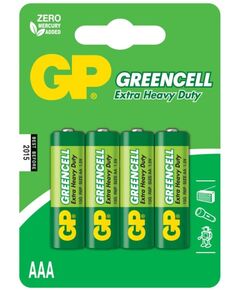 Батарейки солевые GP GreenCell AAA/R03G - 4 шт., фото 