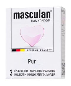 Супертонкие презервативы Masculan Pur, Длина: 18.50, Объем: 3 шт., фото 