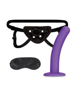 Фиолетовый поясной фаллоимитатор Strap on Harness & 5in Dildo Set - 12,25 см., фото 