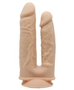 Телесный анально-вагинальный фаллоимитатор Model 1, фото 