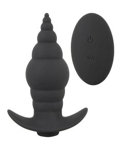 Черная анальная вибропробка RC Butt Plug - 9,6 см., фото 