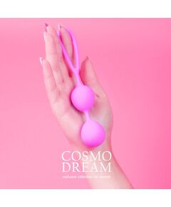Розовые силиконовые вагинальные шарики с петлей - 17 см., фото 