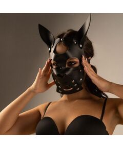 Черная маска "Собака" с ушками, фото 