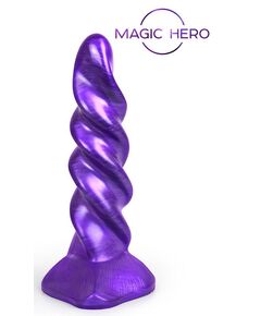 Фиолетовый фантазийный спиралевидный фаллоимитатор - 23 см., фото 