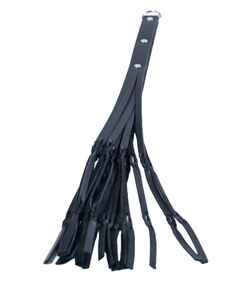 Черная кожаная плеть с 18 хвостами - 52 см., фото 