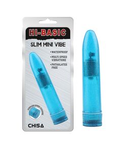 Голубой мини-вибратор Slim Mini Vibe - 13,2 см., фото 